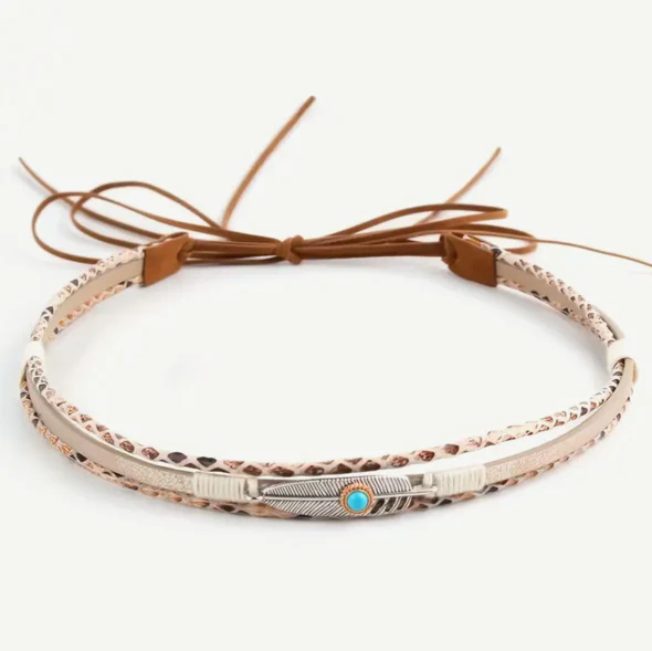 Feather Turquoise Hat Band